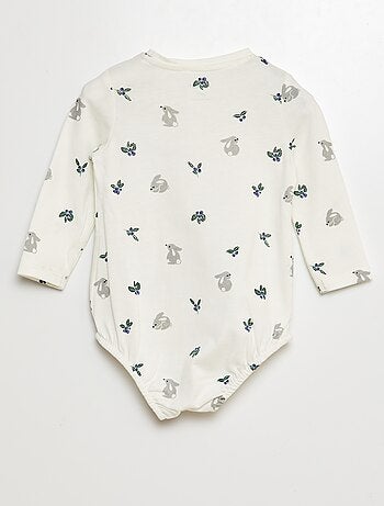 Body a maniche lunghe con motivo