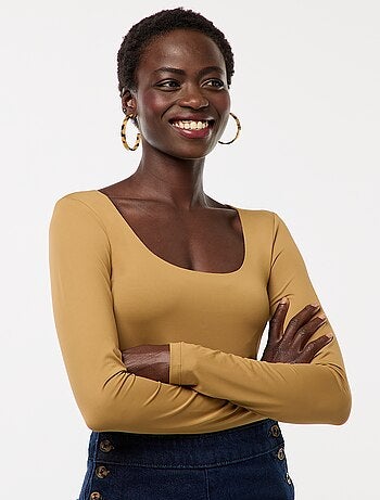 Body a maniche lunghe e collo rotondo