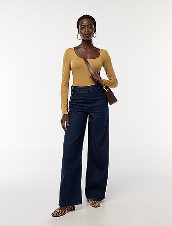 Body a maniche lunghe e collo rotondo