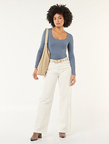 Body a maniche lunghe e collo rotondo