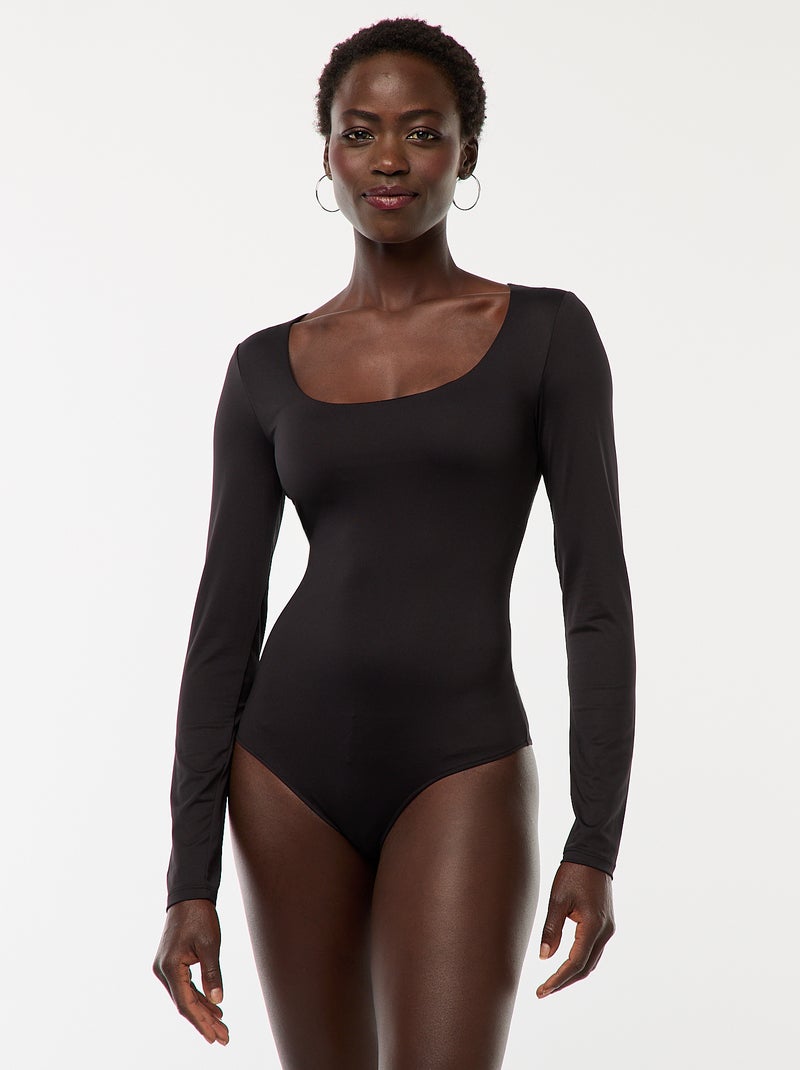 Body a maniche lunghe e collo rotondo Nero - Kiabi