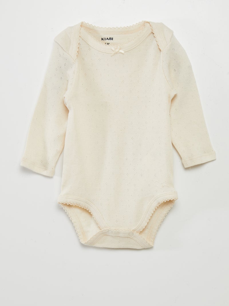 Body a maniche lunghe e scollo US - Set di 3 ROSA - Kiabi