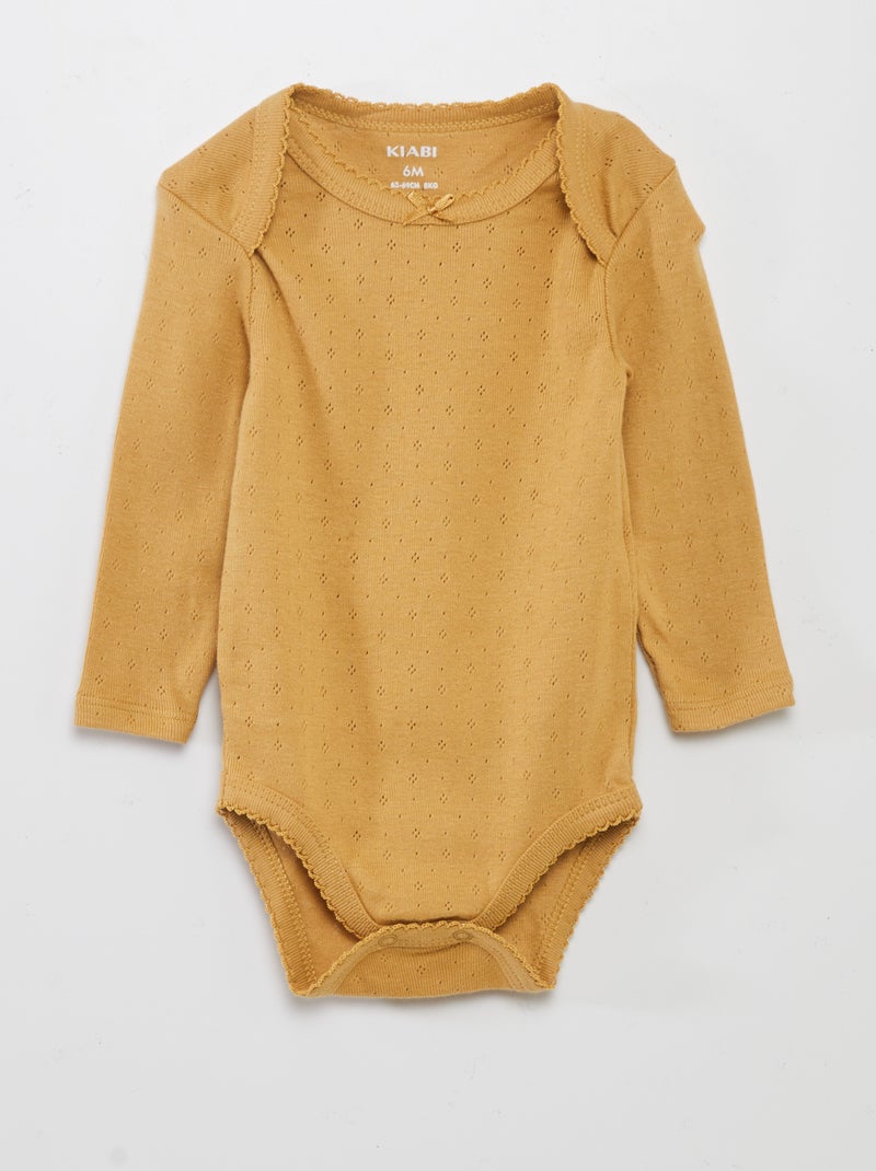 Body a maniche lunghe e scollo US - Set di 3 ROSA - Kiabi