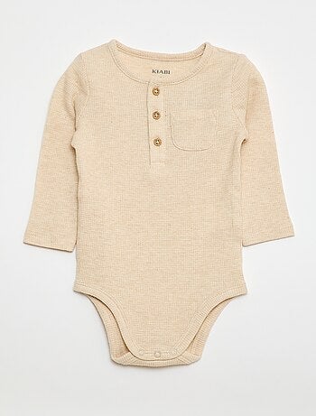 Body a maniche lunghe in maglia goffrata