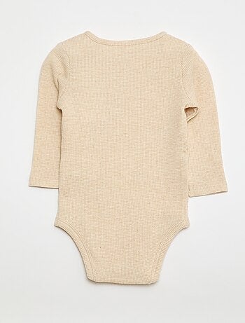Body a maniche lunghe in maglia goffrata