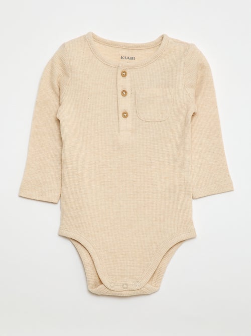 Body a maniche lunghe in maglia goffrata - Kiabi