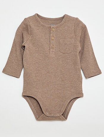 Body a maniche lunghe in maglia goffrata