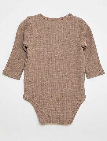 Body a maniche lunghe in maglia goffrata