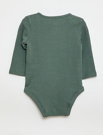 Body a maniche lunghe in maglia goffrata