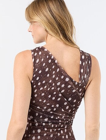 Body a pois con scollo fantasia