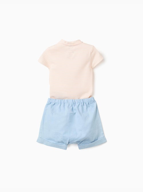 Body a righe + pantaloncini jeans - Kiabi Body a righe + pantaloncini jeans - Kiabi