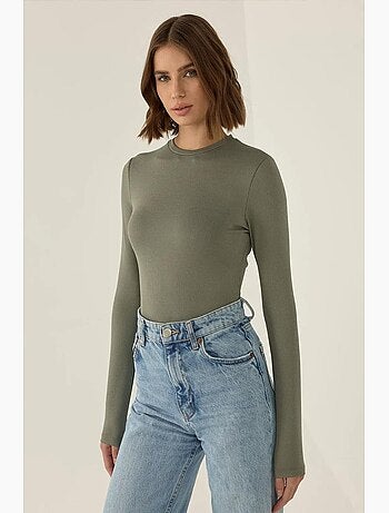 Body aderente a maniche lunghe con scollo rotondo hiccup