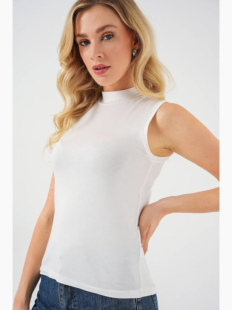 Body aderente con mezzo dolcevita bdart Avorio - Kiabi
