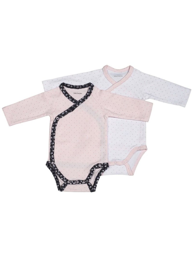 Body baby maniche lunghe set di - sauthon Bianco Rosa - Kiabi