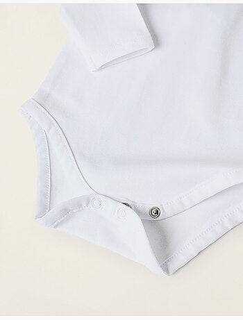 Body-blusa con volant in cotone