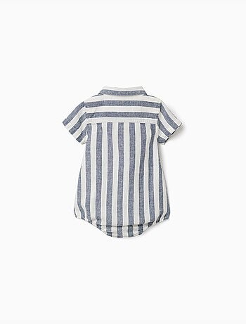 Body-camicia a righe in cotone e lino You&Me