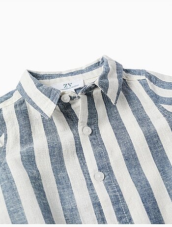 Body-camicia a righe in cotone e lino You&Me