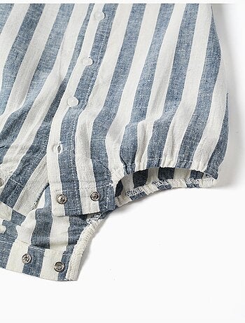 Body-camicia a righe in cotone e lino You&Me