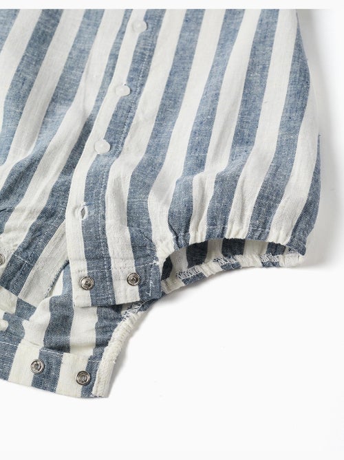 Body-camicia a righe in cotone e lino You&Me - Kiabi