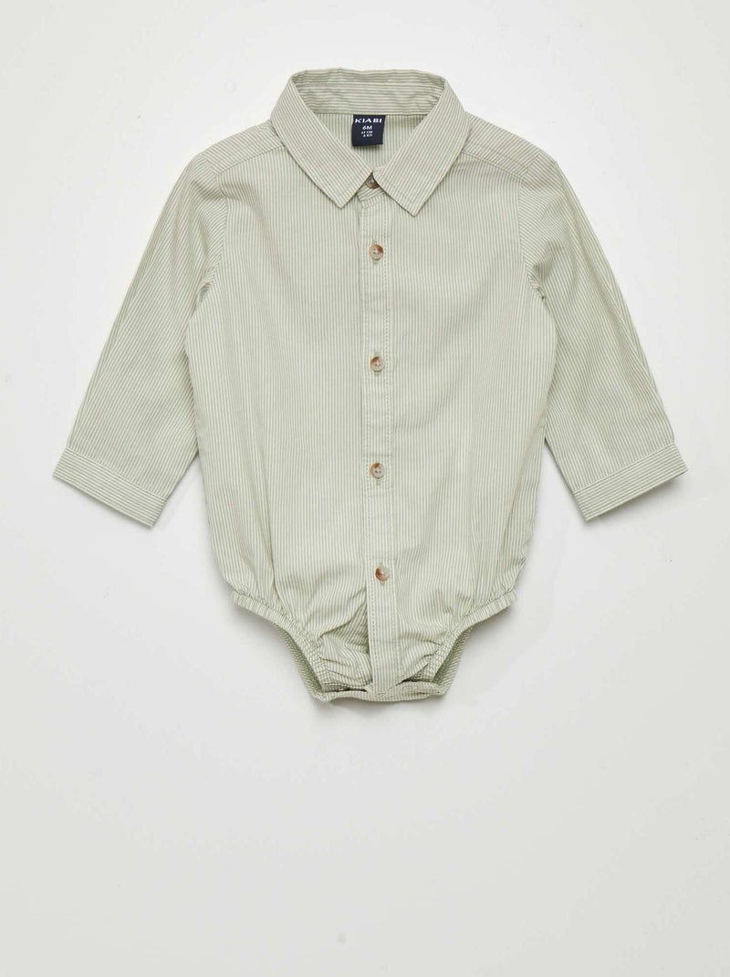Body camicia a righe VERDE - Kiabi