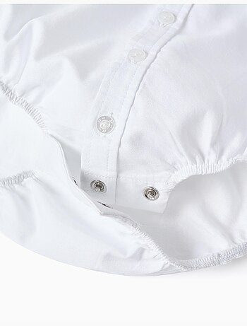 Body-camicia in cotone a manica lunga