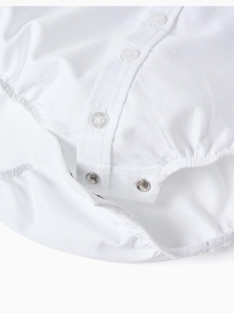 Body-camicia in cotone a manica lunga Beige - Kiabi