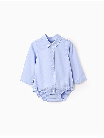 Body-camicia in cotone a manica lunga