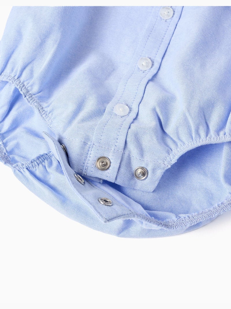 Body-camicia in cotone a manica lunga Blu chiaro - Kiabi