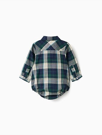 Body-camicia in cotone a quadri b&s