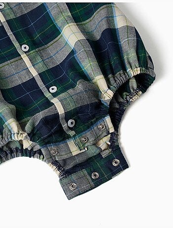 Body-camicia in cotone a quadri b&s