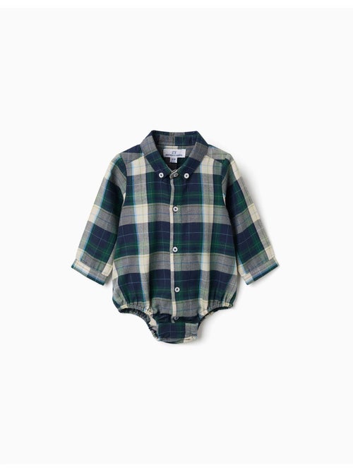 Body-camicia in cotone a quadri b&s - Kiabi