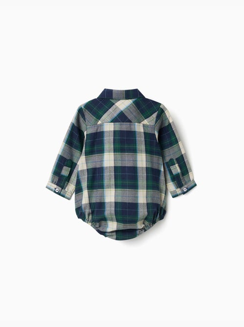 Body-camicia in cotone a quadri b&s - Kiabi