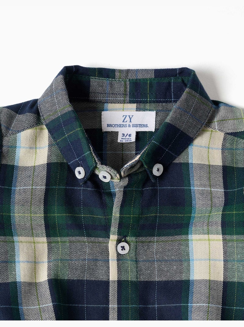 Body-camicia in cotone a quadri b&s Blu scuro - Kiabi