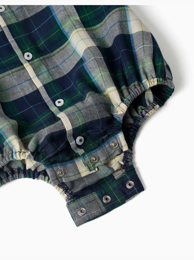 Body-camicia in cotone a quadri b&s Blu scuro - Kiabi