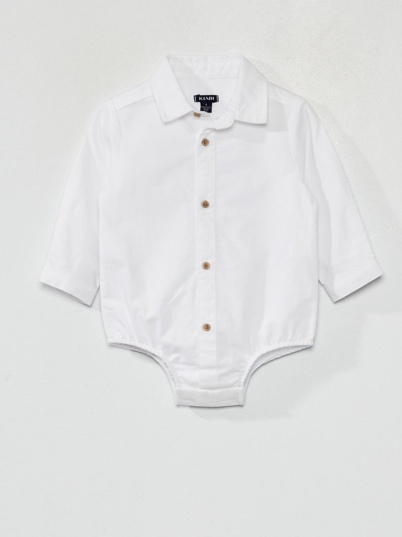 Body camicia in cotone Bianco - Kiabi