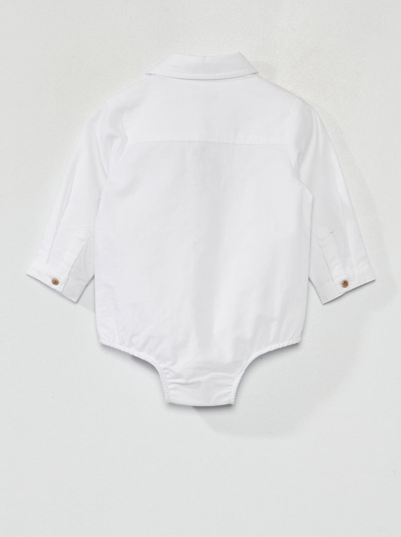 Body camicia in cotone Bianco - Kiabi