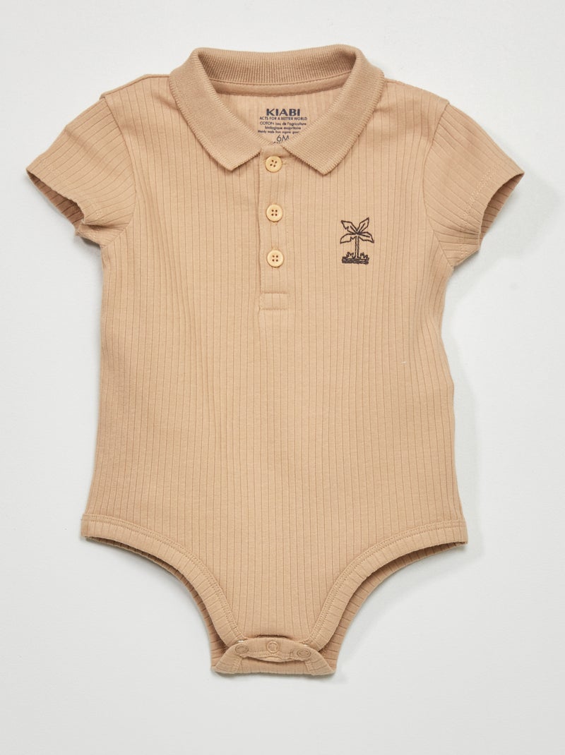 Body collo a polo e maniche corte BEIGE - Kiabi