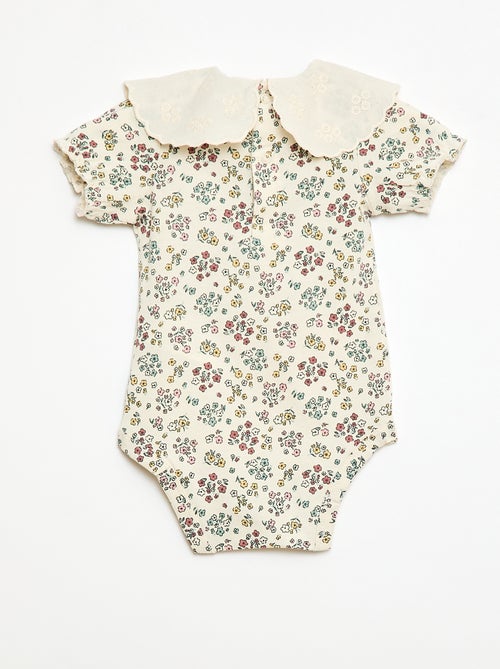 Body con colletto alla Claudine a fantasia floreale - Kiabi