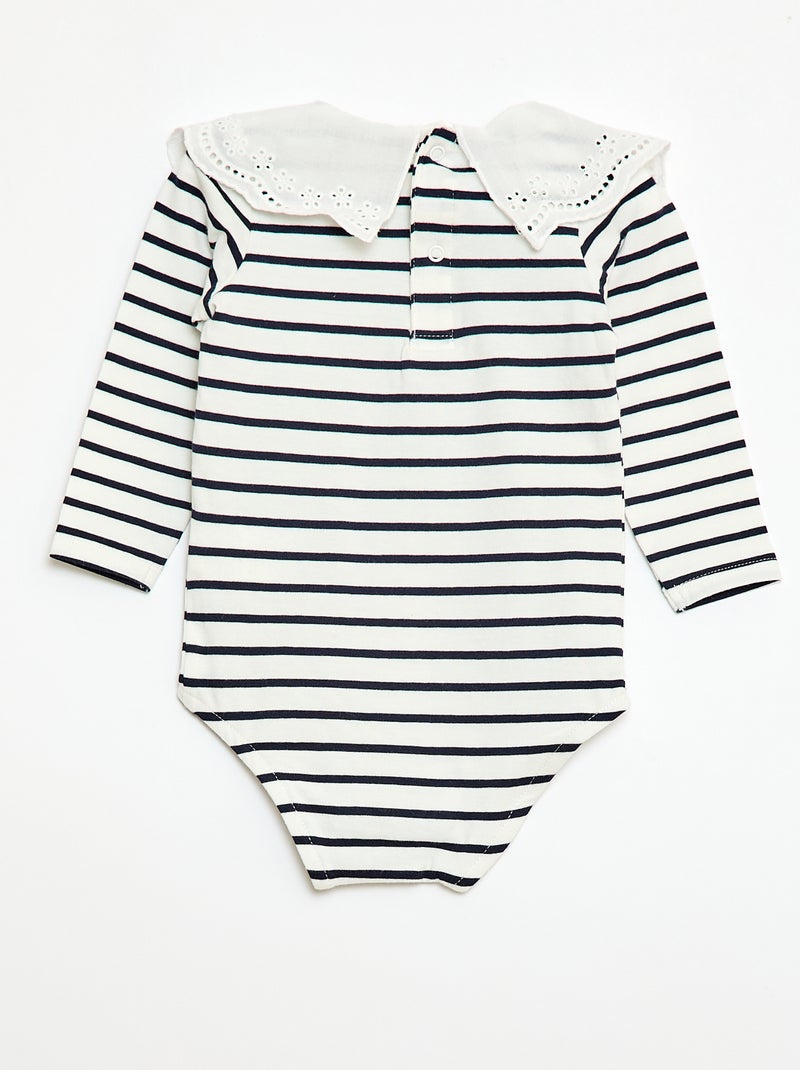 Body con colletto alla Claudine Bianco - Kiabi