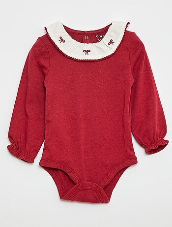 Body con colletto Claudine e maniche lunghe