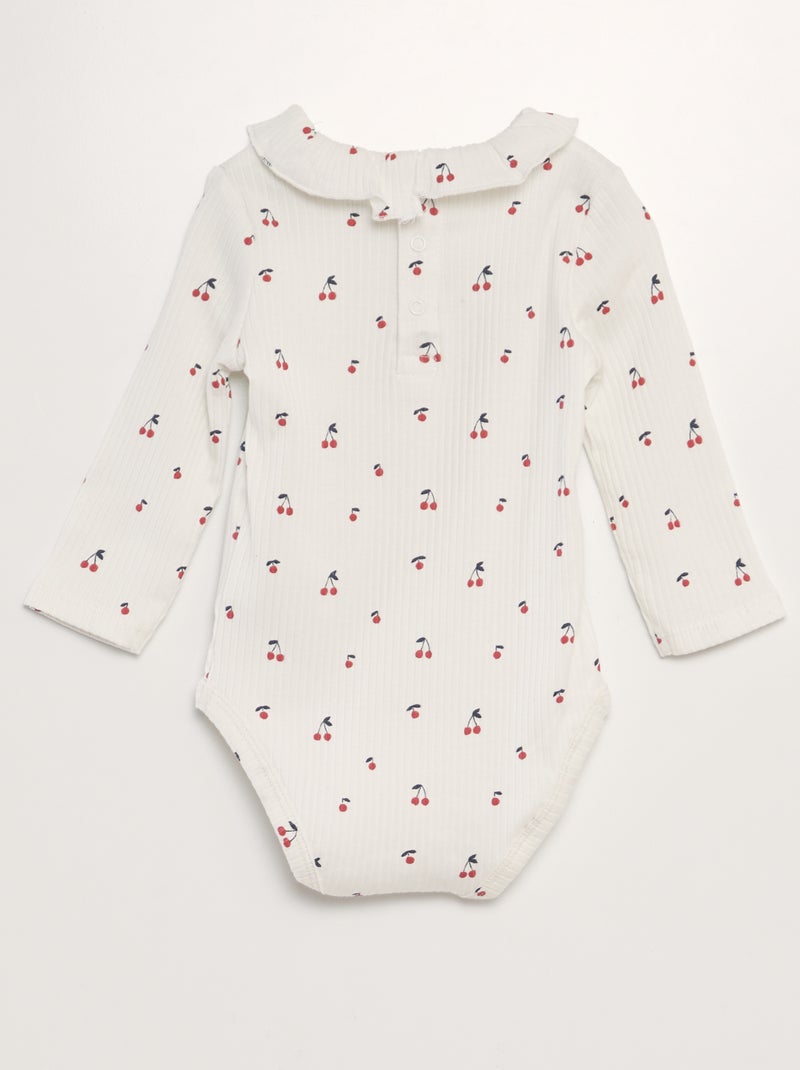 Body con colletto arricciato BIANCO - Kiabi