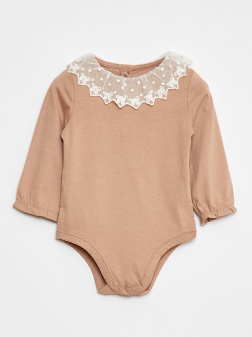 Body con colletto arricciato in pizzo - Kiabi
