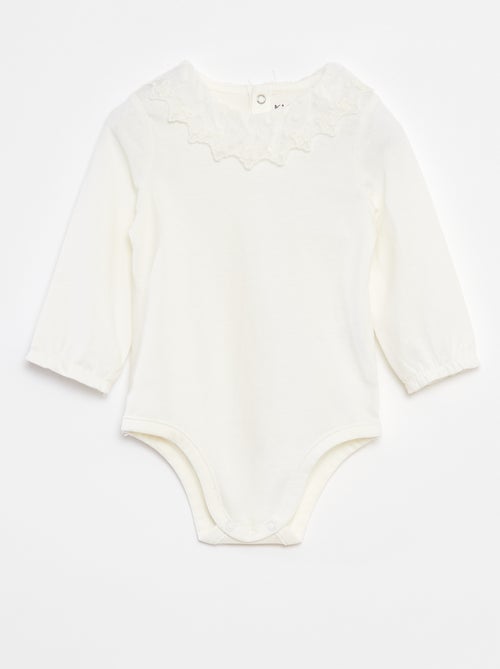 Body con colletto arricciato in pizzo - Kiabi