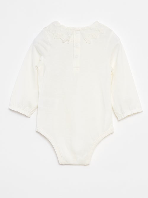 Body con colletto arricciato in pizzo - Kiabi