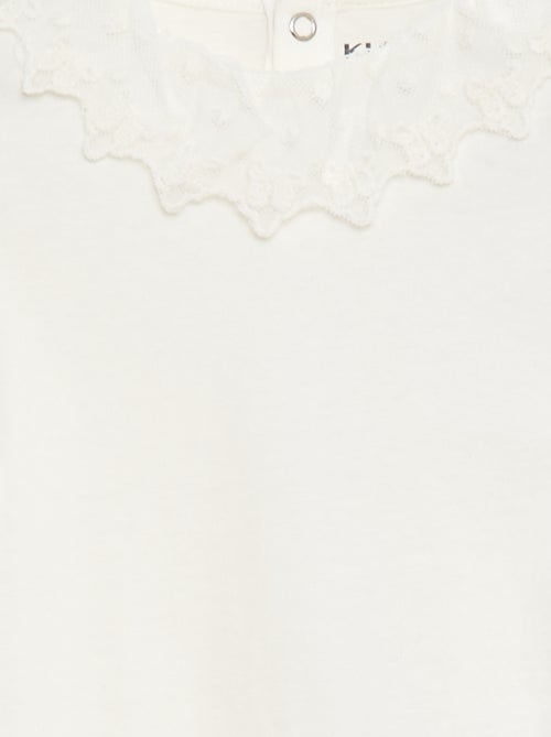 Body con colletto arricciato in pizzo - Kiabi