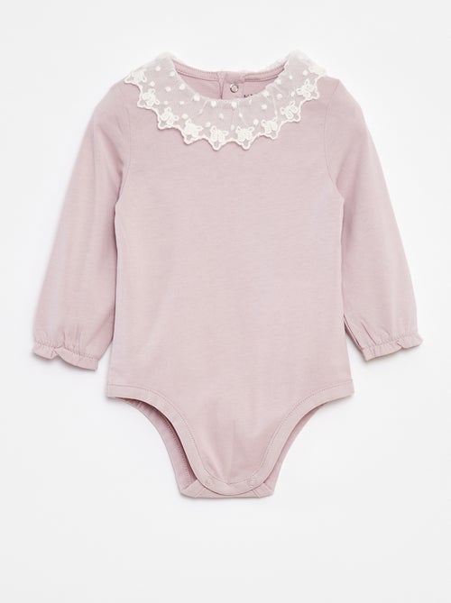 Body con colletto arricciato in pizzo - Kiabi