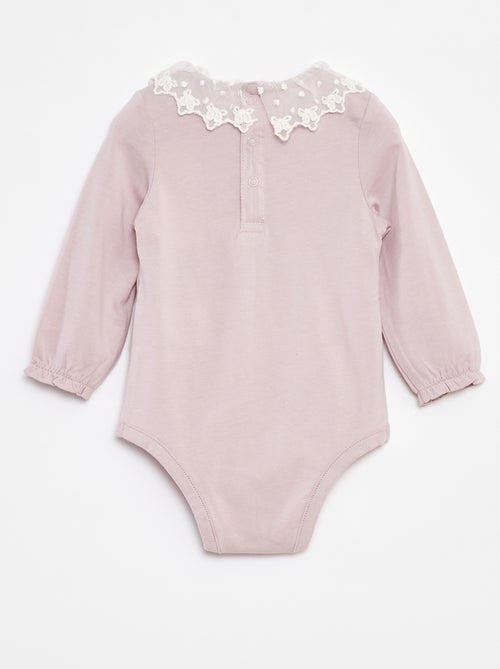 Body con colletto arricciato in pizzo - Kiabi