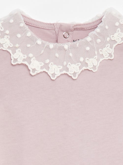 Body con colletto arricciato in pizzo - Kiabi