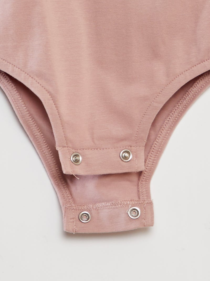 Body con colletto arricciato ROSA - Kiabi