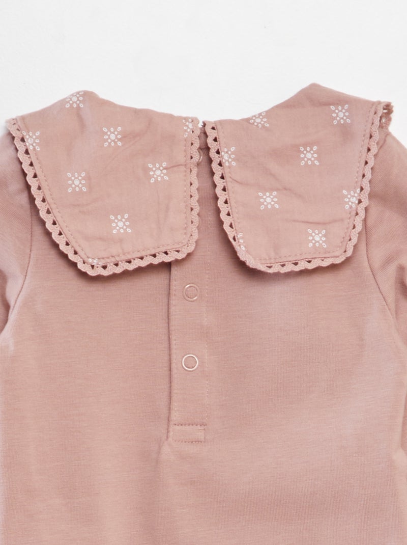 Body con colletto arricciato ROSA - Kiabi